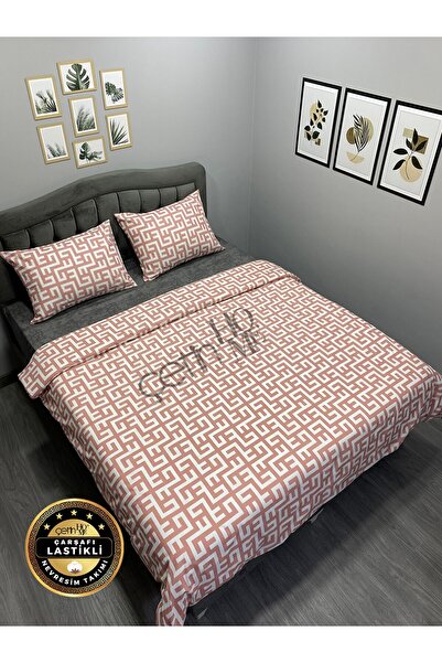 Çetinhome Çetinhome Еластичний двоспальний комплект постільної білизни Labirent