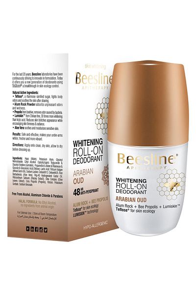 Beesline Whitening Deo Roll On Arabian Oud 50Ml 1+1 Free