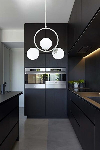 Taşcan Aydınlatma Alexa 3 Lü Beyaz Krom Sarkıt Avize-beyaz Camlı