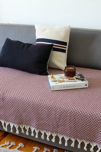 Koza Mix towel Star Burgundy Seating Seat, Sofa Bed, Couch Cover/ Shawl 115X200 cm
