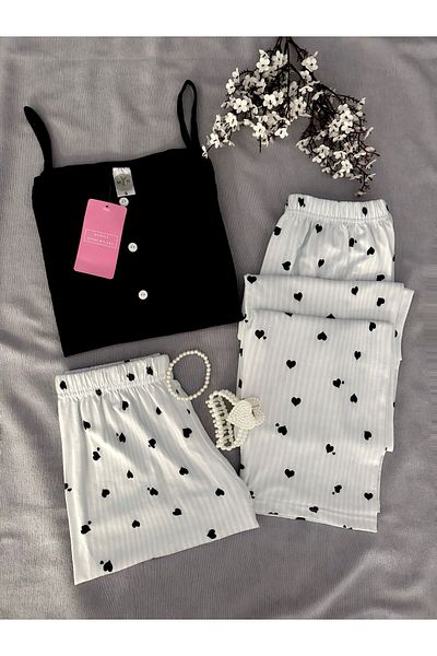 MH Moony Homewears Set de pijamale moale din 3 piese Avras