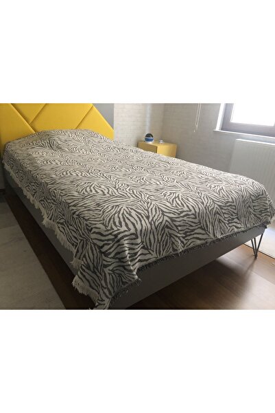 Koza Mix towel Black Zebra Patterned Single Multi-Purpose Pique - Bedspread 160X210 cm