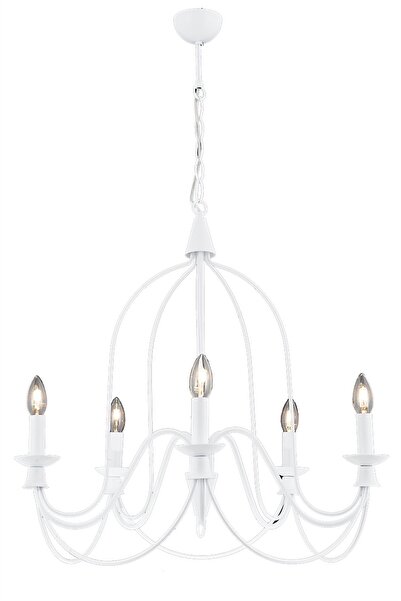 Taşcan Aydınlatma Kontes 5 Li Beyaz Kollu Avize