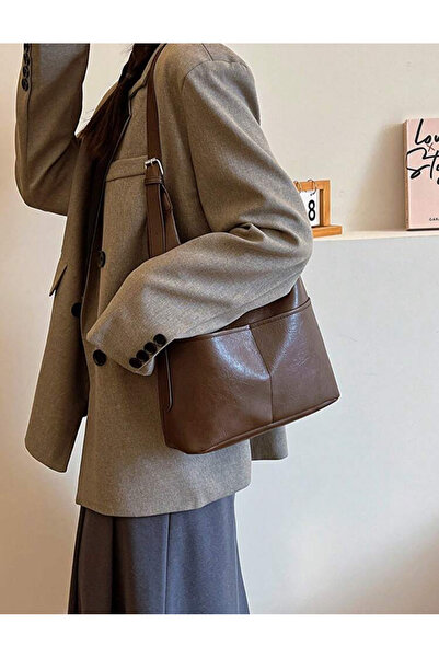 İAMBTŞY Vintage Fashion Γυναικεία Τσάντα Ώμου από Μαλακό Δέρμα με Φερμουάρ κα...