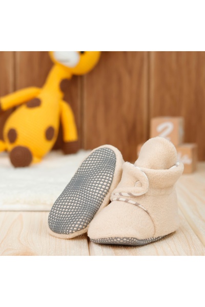 Ella Bonna Podšité organickou bavlnou proti pocení – dětské botičky s protiskluzovou podrážkou a domácí botičky İlkadım