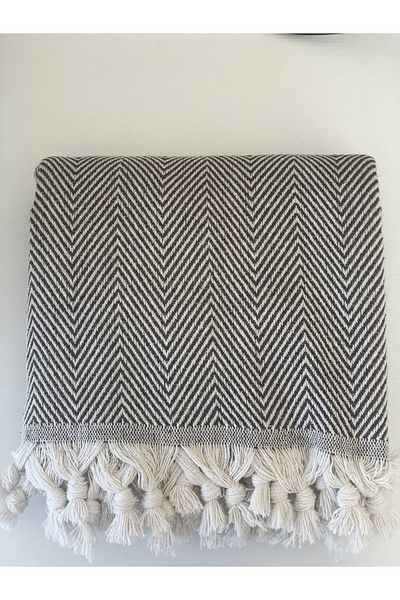 Koza Mix towel Кафяв памучен фотьойл | Калъф за фотьойл, шал 150x170см
