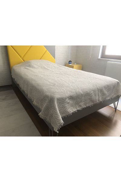 Koza Mix towel Gray Zebra Patterned Single Multi-Purpose Pique - Bedspread 160X210 cm