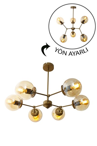 Taşcan Aydınlatma Sweet 6 Lı Eskitme Plafonyer Avize-bal Camlı