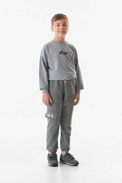 Fulla Moda Pantaloni de sport Jogger pentru băieți cu buzunar elastic în talie