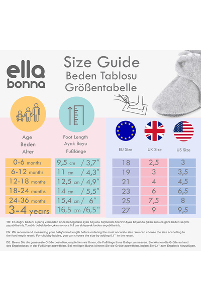 Ella Bonna Podšité organickou bavlnou proti pocení – dětské botičky s protiskluzovou podrážkou a domácí botičky İlkadım