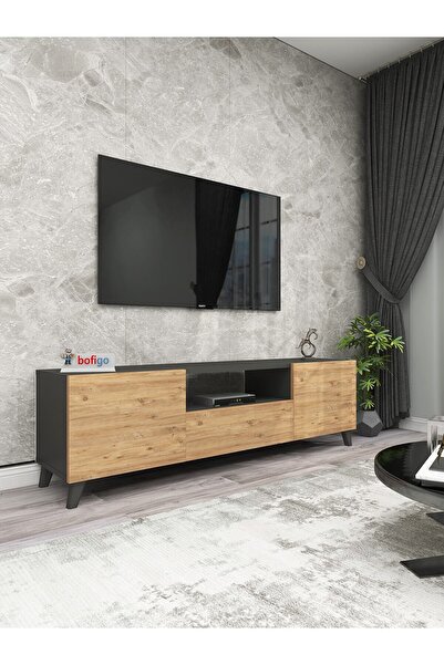 Bofigo Tv Ünitesi Tv Sehpası Düşer Kapaklı Tv Ünitesi Televizyon Sehpası Antr...