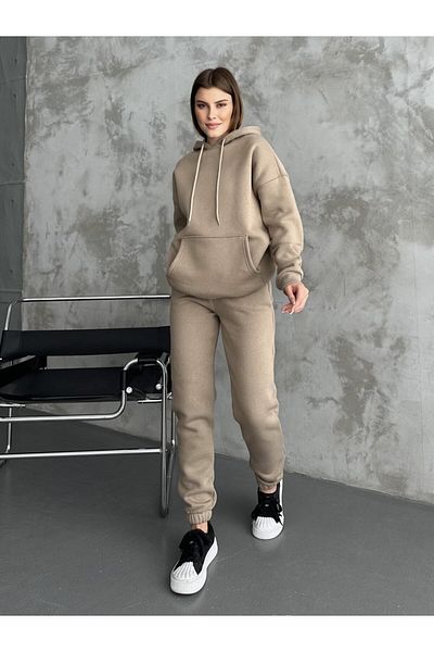 BayBayan Ανδρικό Basic Oversize Σετ φόρμας με 3 κλωστές