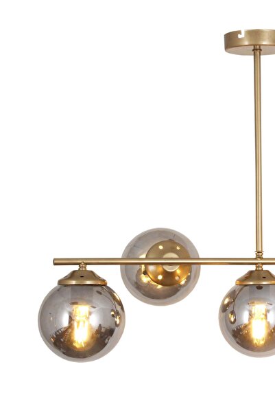 Taşcan Aydınlatma Modena 5 Li Eskitme Avize-Füme Camlı Dekoratif Tasarım Yatak Odası Mutfak Salon Avize