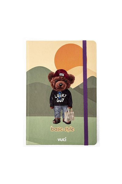 VUKİ Patterned Hard Cover Elastic Notebook A5
