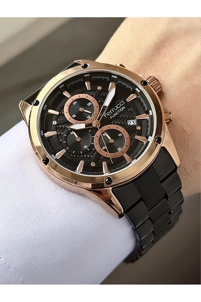 Ferrucci Men's Functions Active Steel Band Wrist Watch
