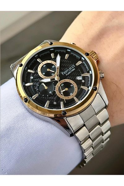 Ferrucci Men's Functions Active Steel Band Wrist Watch