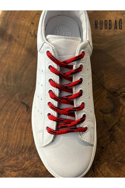 NURBAĞ DOKUMA SPORTS SHOES LACE UP RED BLACK PATTERNED 1 PAIR 90 CM BS74