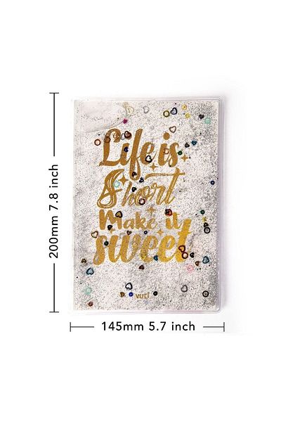 VUKİ Patterned A5 Notebook with Glitter and Watery Cover