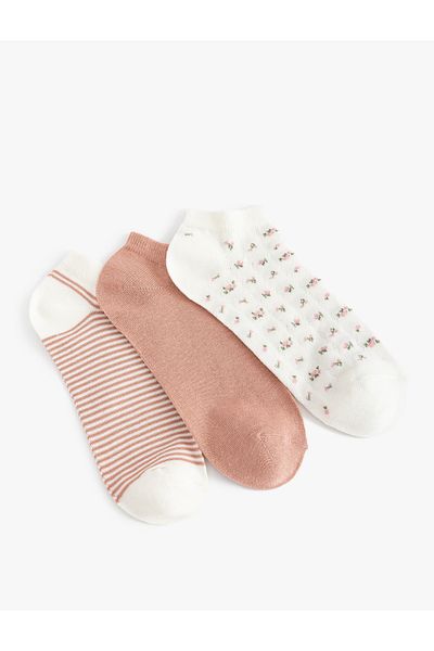 Koton Set de 3 șosete papuci multicolore florale