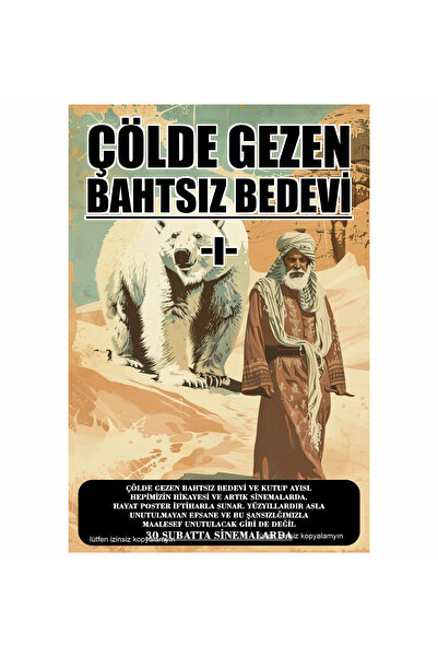 Hayat Poster Besprični polarni medved koji luta po pustinji, smešna i zabavna...