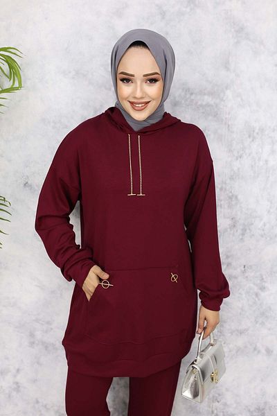 benguen Burgundy Double Set with Gold Accessories, Model 4580