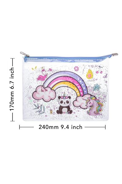 VUKİ Vuki Mix Clear A5 File with Silvery and Watery Zipper