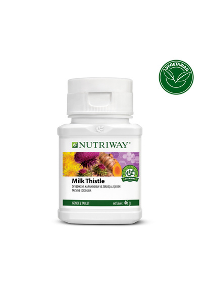 AMWAY NUTRIWAY Nutriway™ Milk Thistle Devedikeni, Karahindiba ve Zerdeçal içeren takviye edici gıda