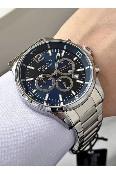 Ferrucci Men's Functions Active Steel Band Wrist Watch