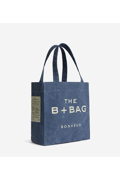 Bonheur Canvas Parisian Blue Medium Tote Bag