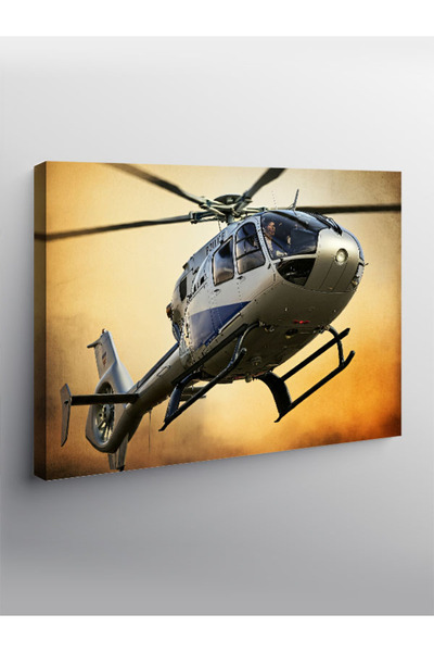 karizmart Kanvas Tablo Beyaz Kurtarma Helikopteri
