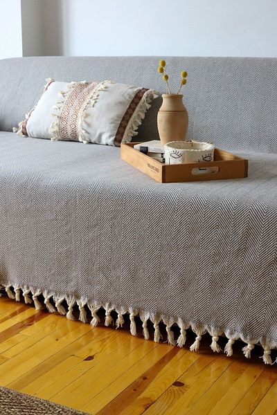 Koza Mix towel Dark Gray Oversized Knitted Sofa - Sofa Bed Cover 180X300 cm (Anthracite)