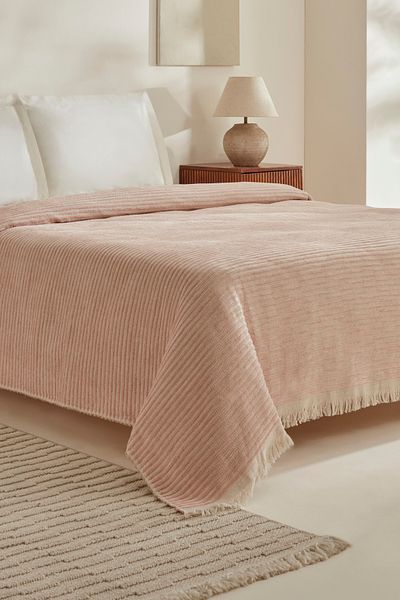 Karaca Home Sion Double Sonil Blanket - Powder
