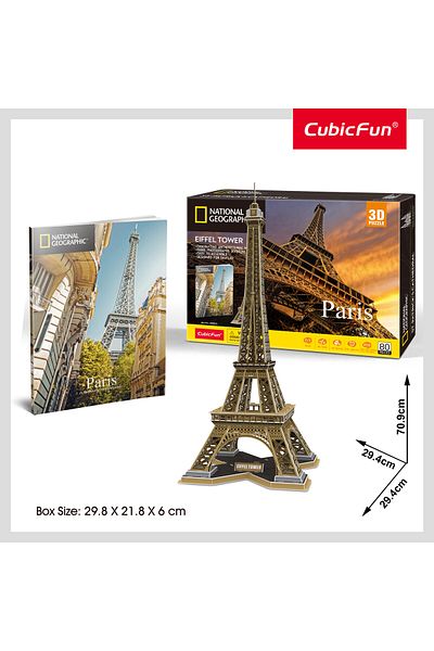 Cubic Fun National Geographic 3D Puzzle Eiffel Tower 80 Pieces