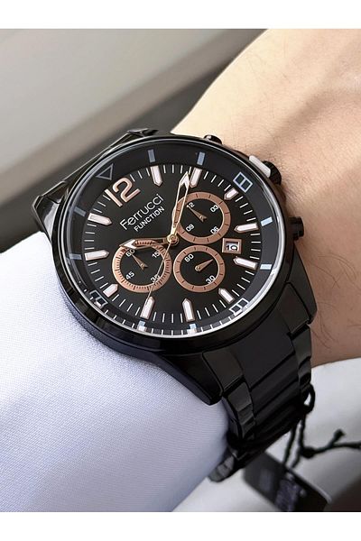 Ferrucci Men's Functions Active Steel Band Wrist Watch