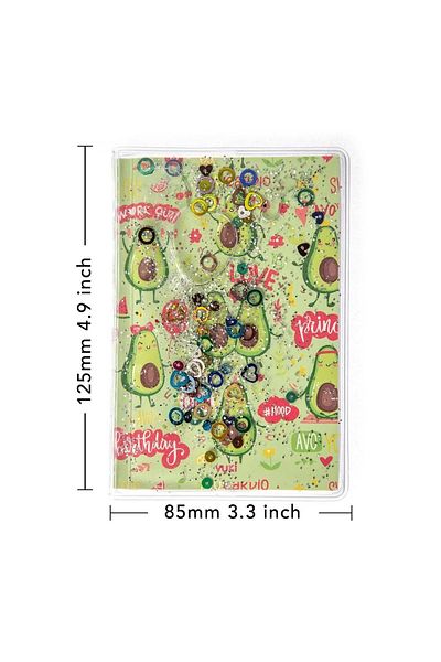 VUKİ Glittery and Watery Covered Patterned Mini Notebook with Colorful Pages