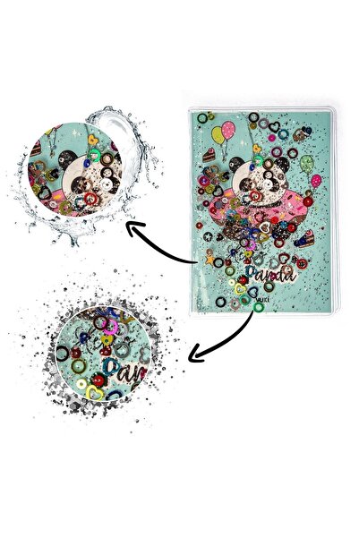 VUKİ Simli Ve Sulu Kapaklı Renkli Sayfalı Desenli Mini Defter