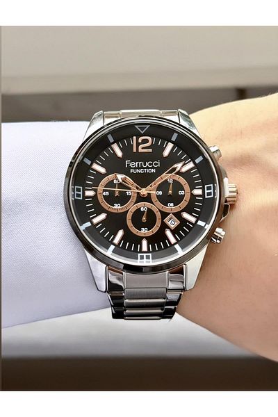 Ferrucci Men's Functions Active Steel Band Wrist Watch