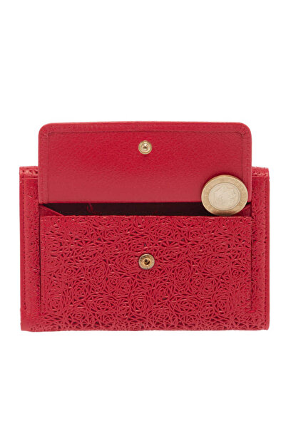 Tergan Kadın Hakiki Deri Lazer Baskılı Cüzdan