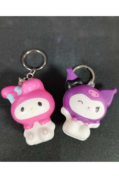 LRS STORE Sanrio Kwaii Kuromi Melody Keychain Set - 2 Pieces Figure Toy Sukuşi