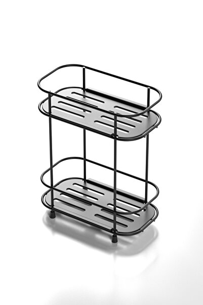 Tekno-tel Teknotel 2-Tier Bathroom and Kitchen Organizer Koźmetik Accessory - Matte Black with Stanli Eg221