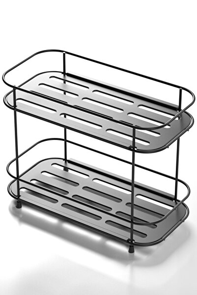 Tekno-tel Teknotel 2-Tier Bathroom and Kitchen Organizer Cozyifik Accessory - Standi Matte Black Eg222