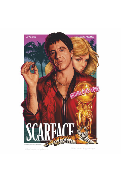 Hayat Poster Scarface Al Pacino Kino Dekoracija Doma Slika Poklon Retro Drven...