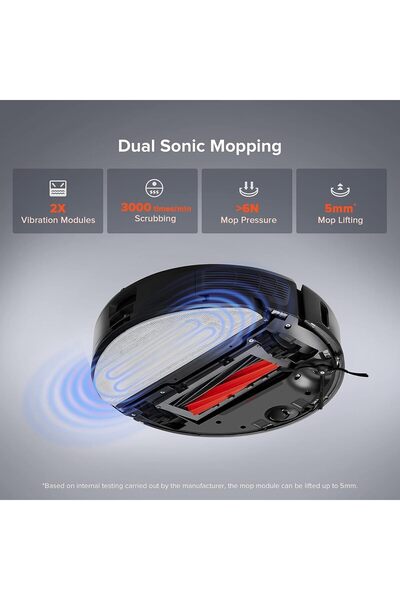 Roborock HEPA Filtreli S8 Sonic Robot Süpürge, 6000PA HyperForce Emiş Gücü, VibraRise Paspaslama