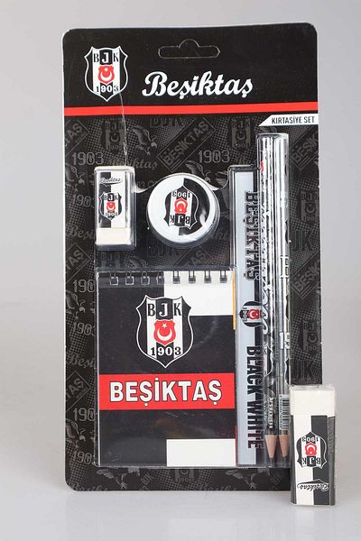 Beşiktaş New Season - Licensed Stationery Set of 7, Notepad, 2 Eraser and Pencil Sharpener