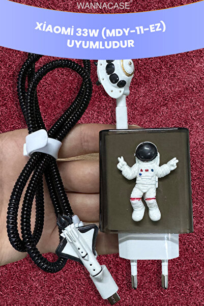 WANNACASE Xiaomi Redmi 33W Uyumlu Şarj Kablosu Ve Şarj Başlığı Koruyucu Kılıf...