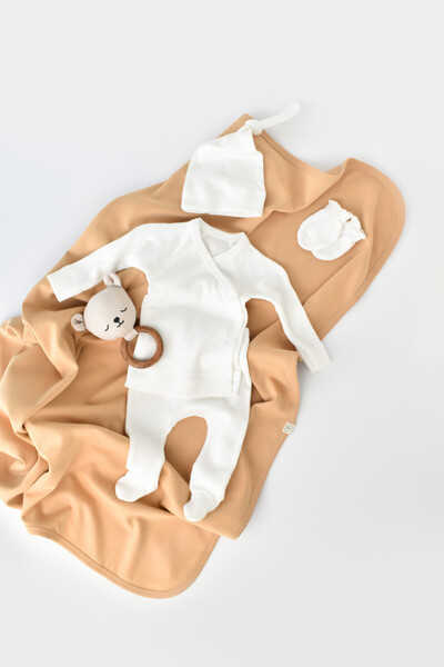 Evelise Set4piese:bluzapantalonicaciulitasimanusidinbumbacsimodal-EcruBabyCosy(M