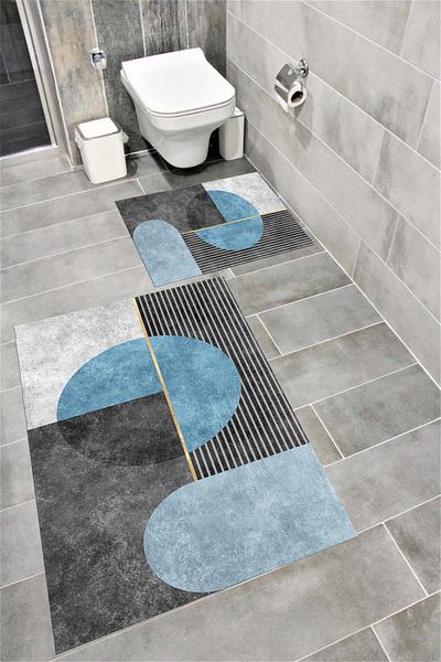 Bordo Halı Absorbant de apă Talpă moale anti-alunecare Umplută cu burete Textura de bumbac Covoraș de baie decorativ lavabil Judecător