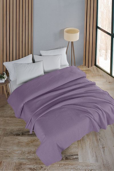Evim Lilac Cotton Honeycomb Bedspread 160X230 cm Single
