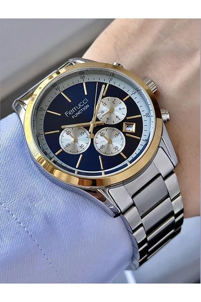 Ferrucci Men's Functions Active Steel Band Wrist Watch