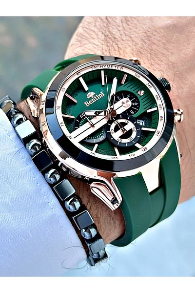 Bentini Bentini Slicon Cord Men's Watch with Bracelet Gift